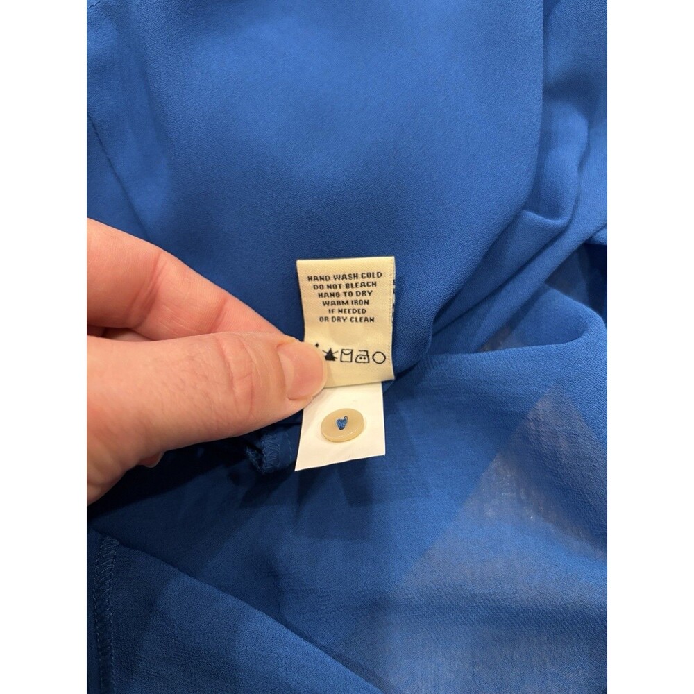 Women’s XS Cobalt Blue Sleeveless Flowy Dress‎ With Embroidery Preppy Nautical - Picture 8 of 8